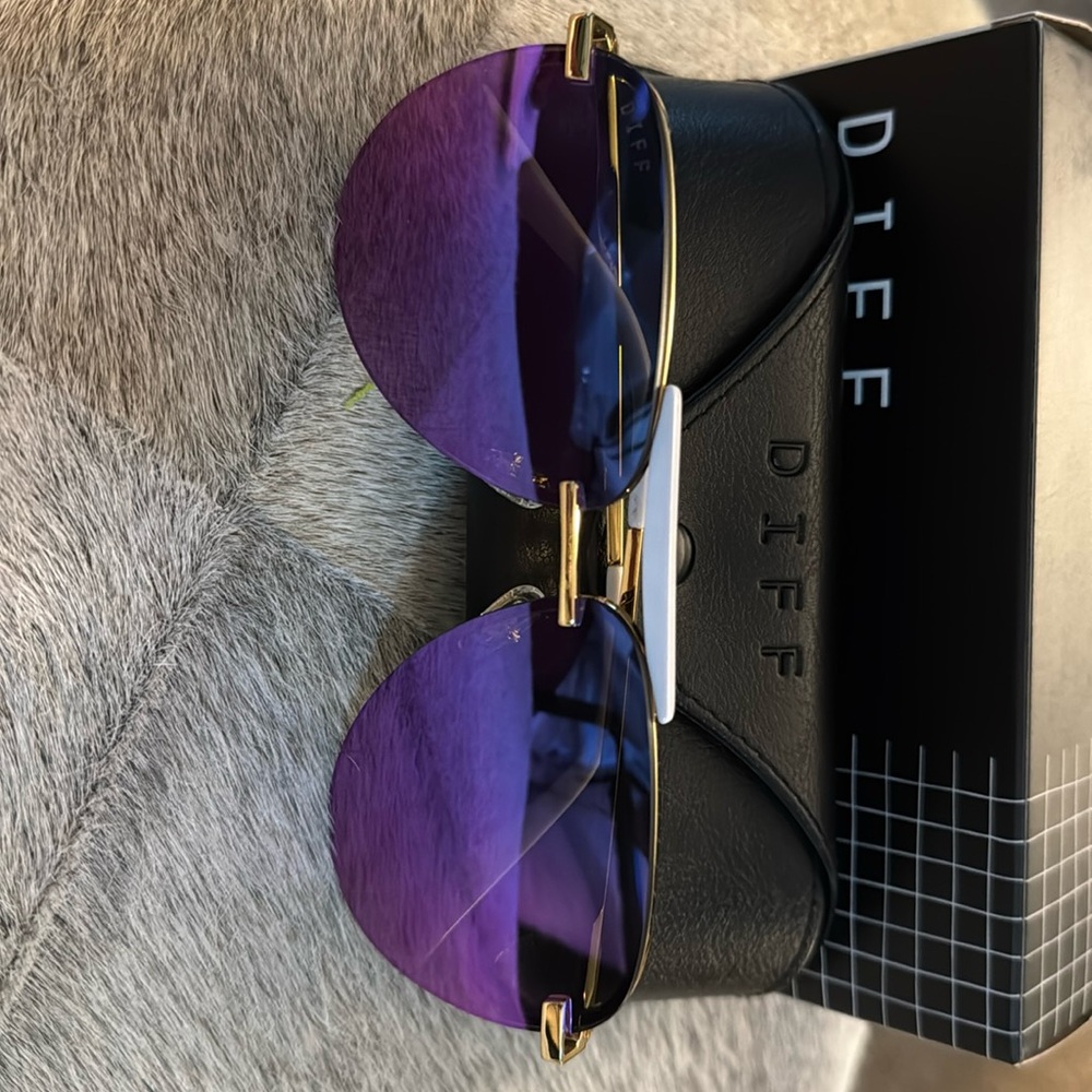 Diff Tahoe Gold Purple Mirror Sunglasses